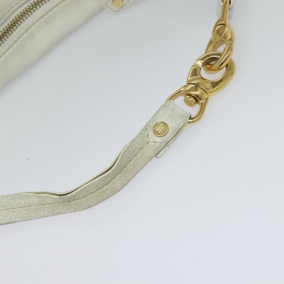 CELINE Shoulder Bag Leather White Auth fm4520 - Picture 7 of 14